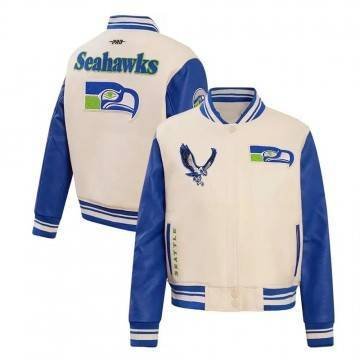 Seattle Seahawks Cream Retro Varsity Jacket Seattle Seahawks Cream Retro Varsity Jacket