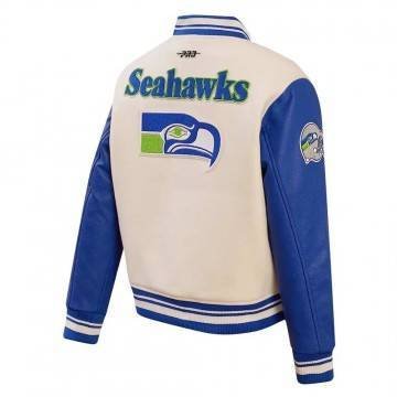 Seattle Seahawks Cream Retro Varsity Jacket Seattle Seahawks Cream Retro Varsity Jacket