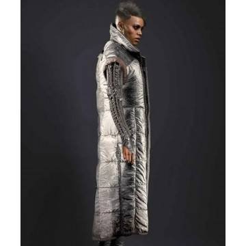 Cyberpunk 2077 Brigitte Silver Sleeveless Coat