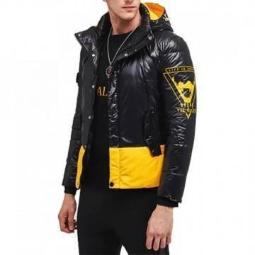 Cyberpunk Hooded Yellow Block Jacket