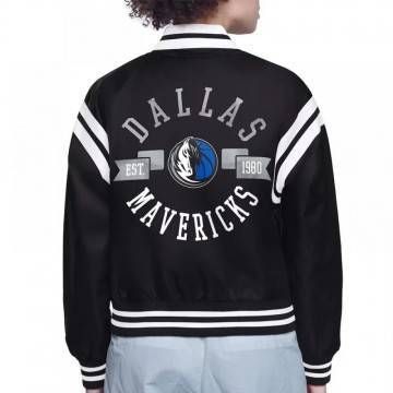 Dallas Mavericks Printed Logo Varsity Satin Jacket