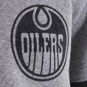 Edmonton Oilers Heather Gray Striped Fleece Jacket