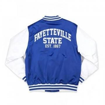 Fayetteville State Royal and White Baseball Jacket Fayetteville State Royal and White Baseball Jacket