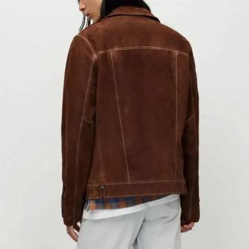 Dylan Brady Tell Me Everything Tommy Suede Brown Leather Jacket