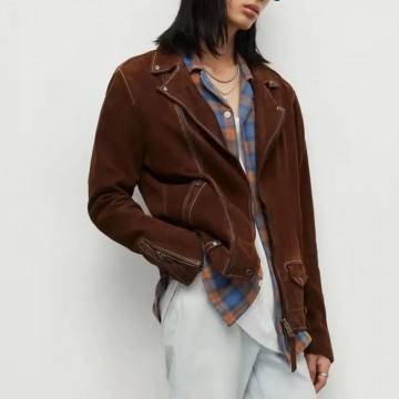 Dylan Brady Tell Me Everything Tommy Suede Brown Leather Jacket