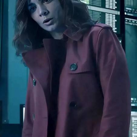 Alice Braga Red Trench Coat