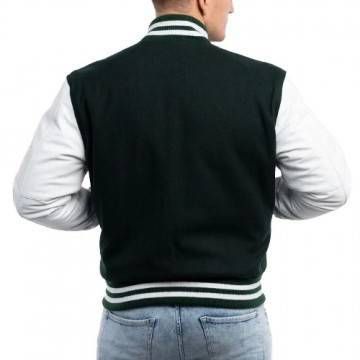 Dartmouth Green Wool and White Sleeves Letterman Jacket Dartmouth Green Wool and White Sleeves Letterman Jacket