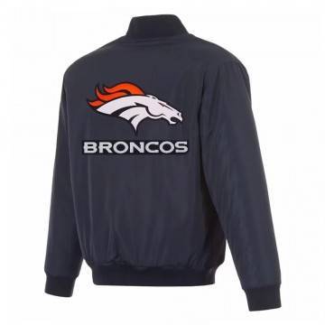Denver Broncos Navy Full-Zip Reversible Flight Jacket