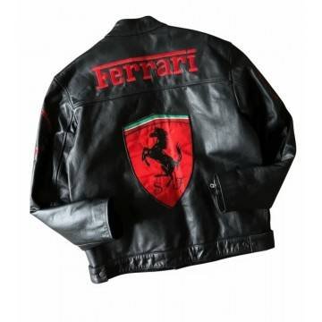 2004 Schumacher Ferrari Black & Red Leather Jacket