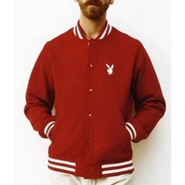 Red Supreme Playboy Varsity Wool Jacket