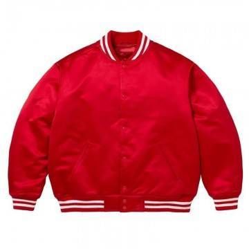 Supreme Full-Snap Varsity Satin Jacket