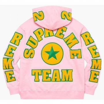 Supreme Team Chenille Hooded Pink Sweatshirt
