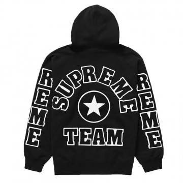 Supreme Team Chenille Hooded Black Sweatshirt