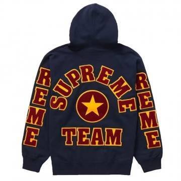 Supreme Team Chenille Hooded Blue Sweatshirt