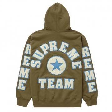 Supreme Team Chenille Hooded Green Sweatshirt