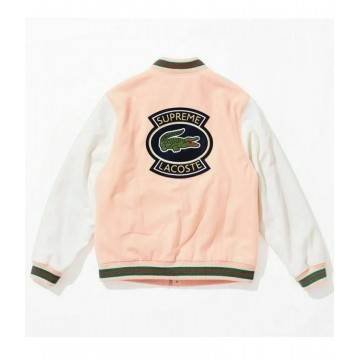 Letterman Lacoste Supreme Pink Jacket
