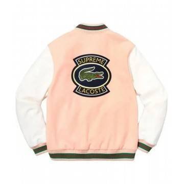 Letterman Lacoste Supreme Pink Jacket