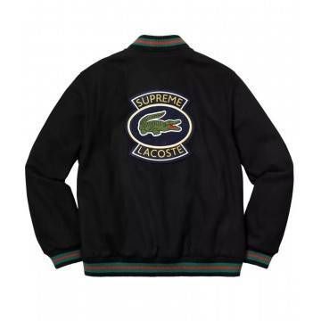 Letterman Lacoste Supreme Black Jacket