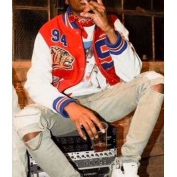 Supreme Tiger Playboi Carti Varsity Red White Jacket