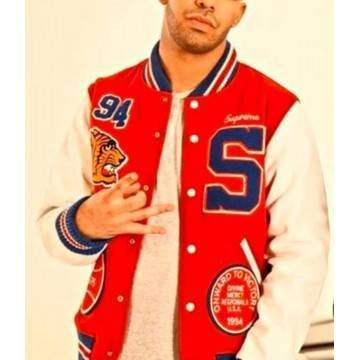 Supreme Tiger Playboi Carti Varsity Red White Jacket