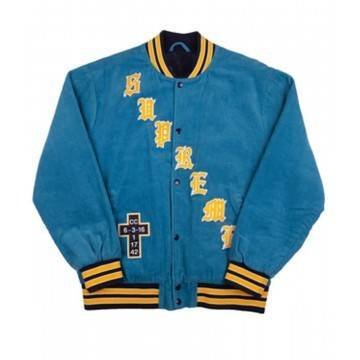Supreme Old English Corduroy Blue Bomber Jacket