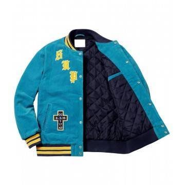 Supreme Old English Corduroy Blue Bomber Jacket