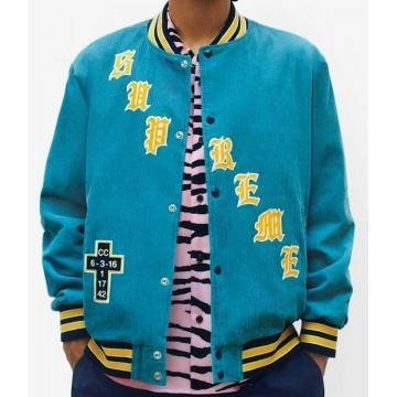 Supreme Old English Corduroy Blue Bomber Jacket
