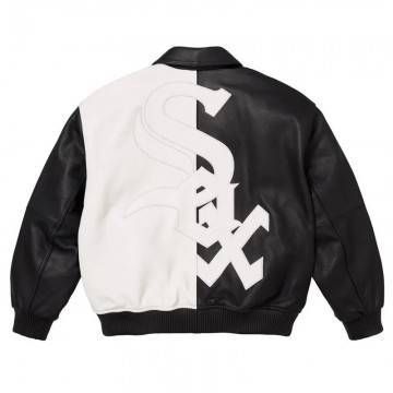 Chicago White Sox Varsity Full-Zip Black Leather Jacket