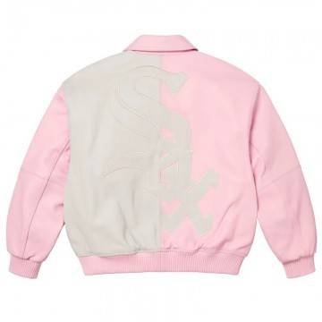 Chicago White Sox Varsity Pink Leather Jacket Chicago White Sox Varsity Pink Leather Jacket