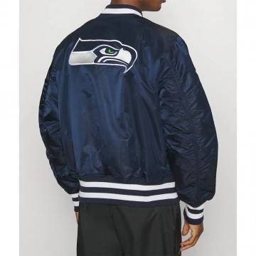 Navy Blue Seattle Seahawks Bomber MA-1 Jacket Navy Blue Seattle Seahawks Bomber MA-1 Jacket