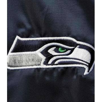 Seattle Seahawks Locker Room Full-Snap Navy Blue Bomber Jacket
