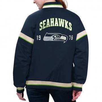 Seattle Seahawks Tournament Navy Varsity Jacket Seattle Seahawks Tournament Navy Varsity Jacket