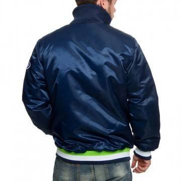 Seattle Seahawks Neon Embroidery Varsity Navy Satin Jacket Seattle Seahawks Neon Embroidery Varsity Navy Satin Jacket