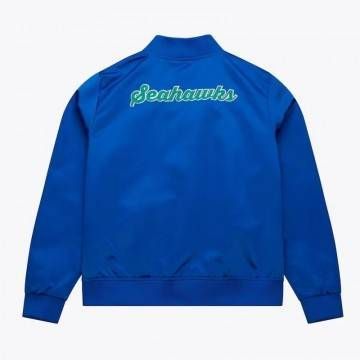 Seattle Seahawks Throwback Graphics Royal Satin Jacket Seattle Seahawks Throwback Graphics Royal Satin Jacket