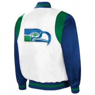 Retro The All-American Seattle Seahawks White & Royal Jacket