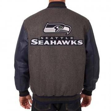 Seattle Seahawks Charcoal & Navy Varsity Jacket