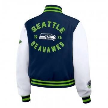 Navy/White Seattle Seahawks Varsity Full-Zip Jacket