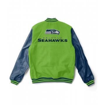 Letterman Seattle Seahawks Light Green & Blue Jacket