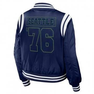 Seattle Seahawks Navy Bomber Full-Zip Jacket