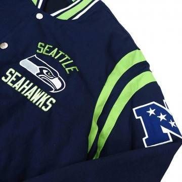 Seattle Seahawks Tailback Navy Varsity Jacket Seattle Seahawks Tailback Navy Varsity Jacket