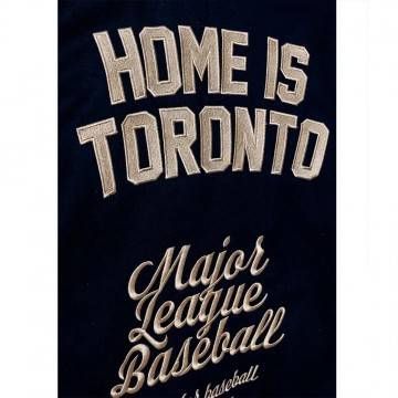 Toronto Blue Jays Patch Navy & Cream Letterman Jacket