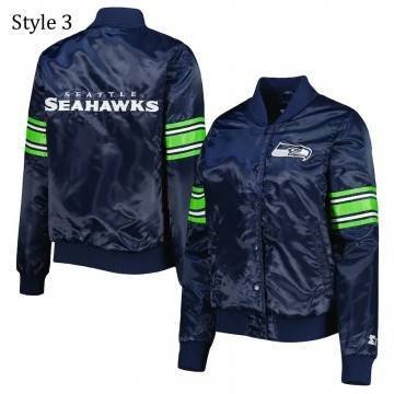College Seattle Seahawks Prime Time Navy Satin Jacket