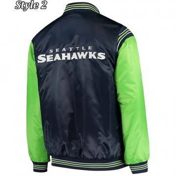 Starter Seattle Seahawk Blue and Neon Green Jacket
