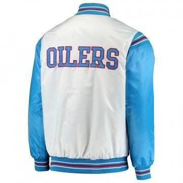 White/Light Blue Houston Oilers Historic Logo Renegade Jacket White/Light Blue Houston Oilers Historic Logo Renegade Jacket
