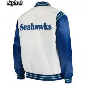 Seattle Seahawks Varsity White Satin Jacket