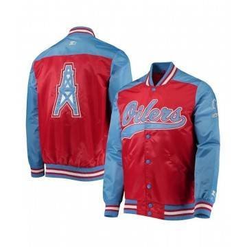 Houston Oilers Gridiron Classics The Tradition II Red Varsity Satin Jacket