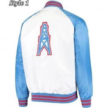 Houston Oilers White Varsity Jacket