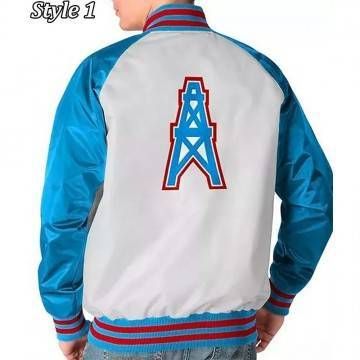 Houston Oilers White Varsity Jacket