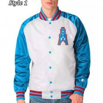 Houston Oilers White Varsity Jacket