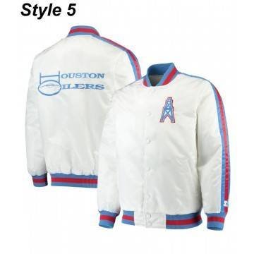 Bomber Houston Oiler White Satin Jacket Bomber Houston Oiler White Satin Jacket